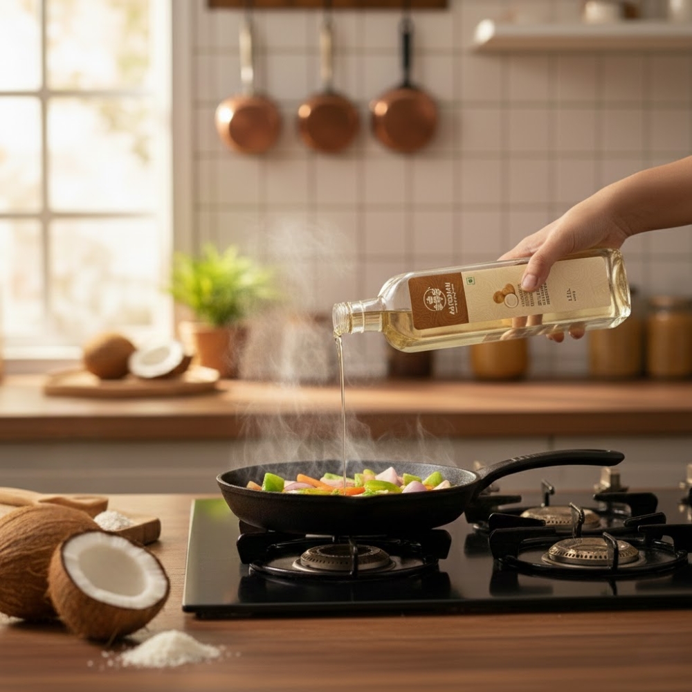 Wood-Churned Coconut Oil – Cold-Pressed, Immune-Boosting, Skin-Nourishing Oil from Kolhapur - Image 2